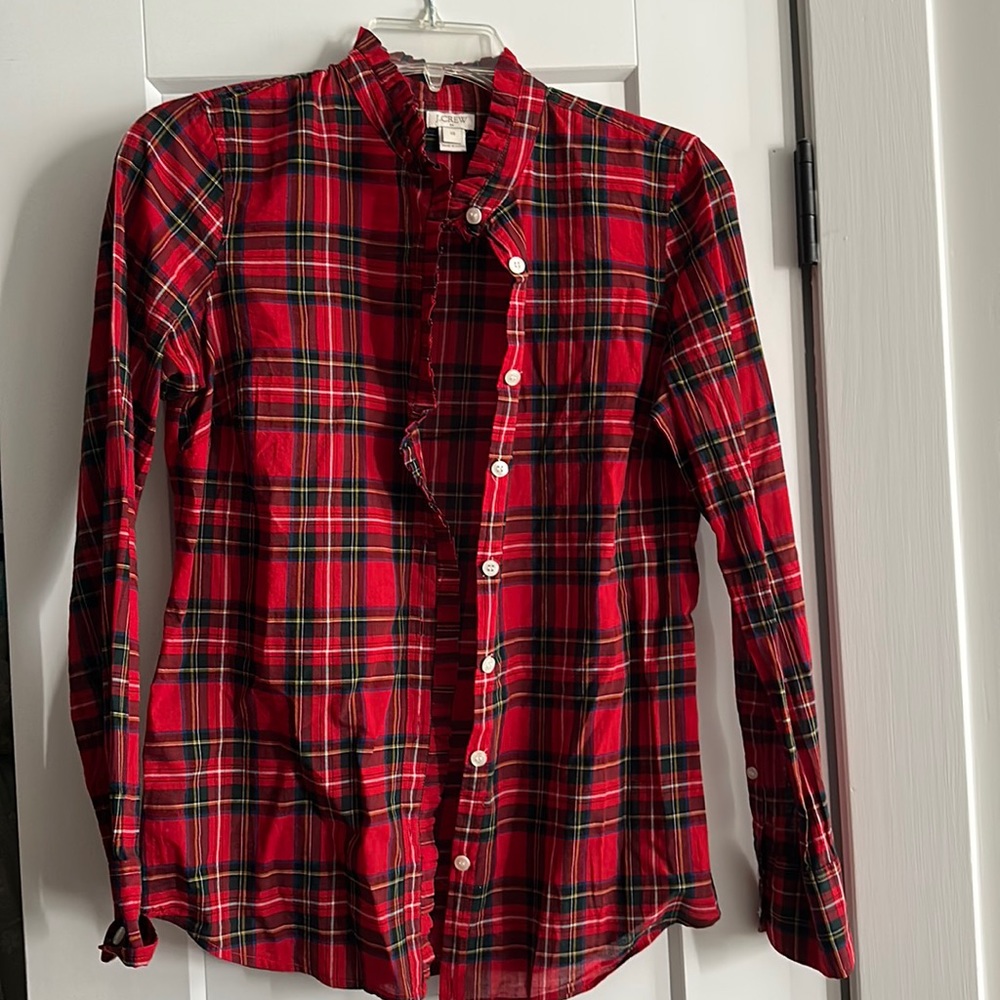 Ruffle collar button down